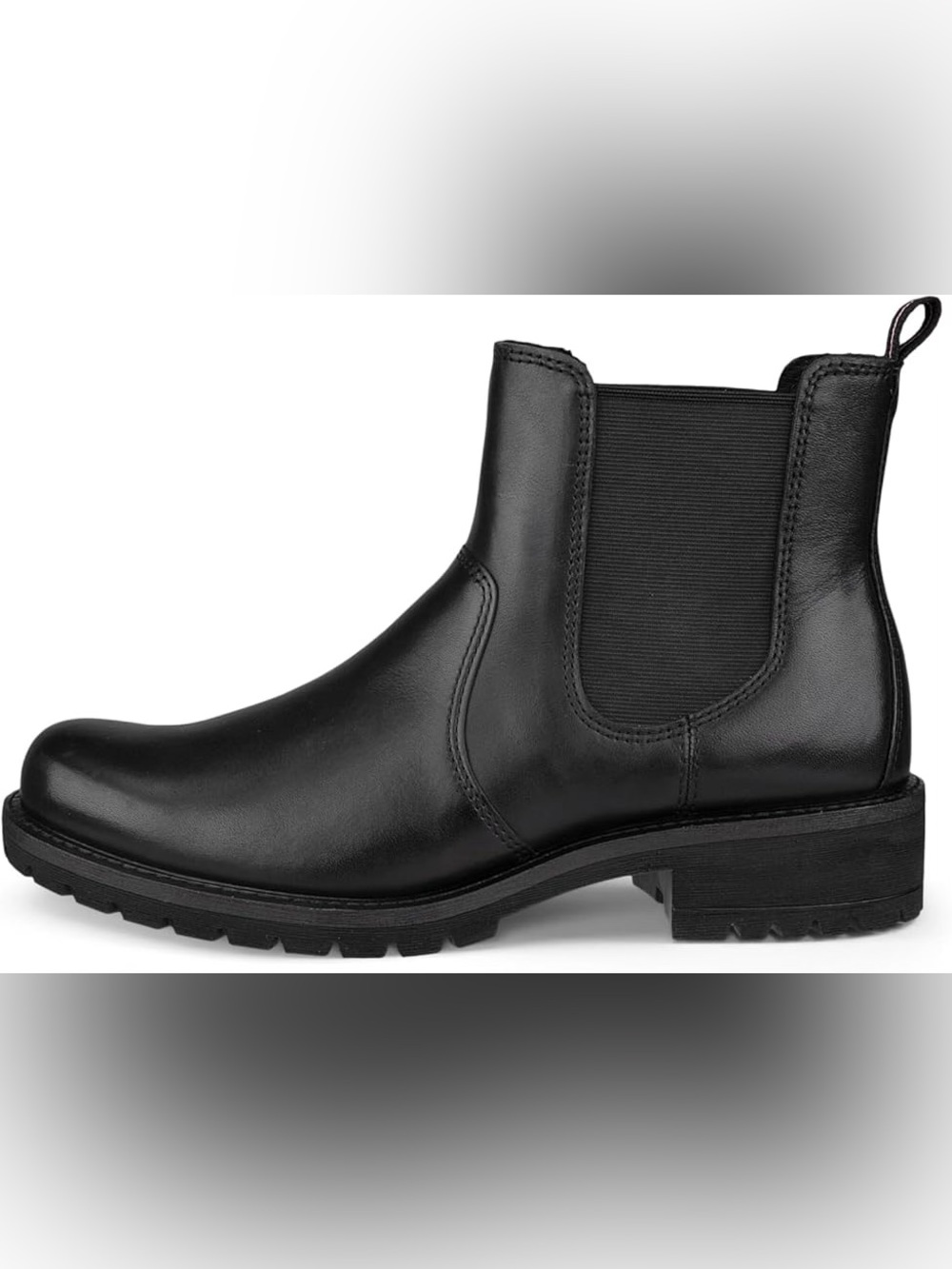 NWOT Ecco Elaina Black Leather Chelsea Lug Boots EU 39 US 8-8.5 - Picture 2 of 12